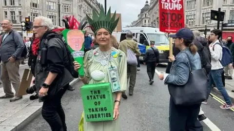 Numerous Activists Assemble in Central London to Challenge Donald Trump's Return Diplomatic Journey